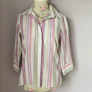 Thomas pink striped button down size 12